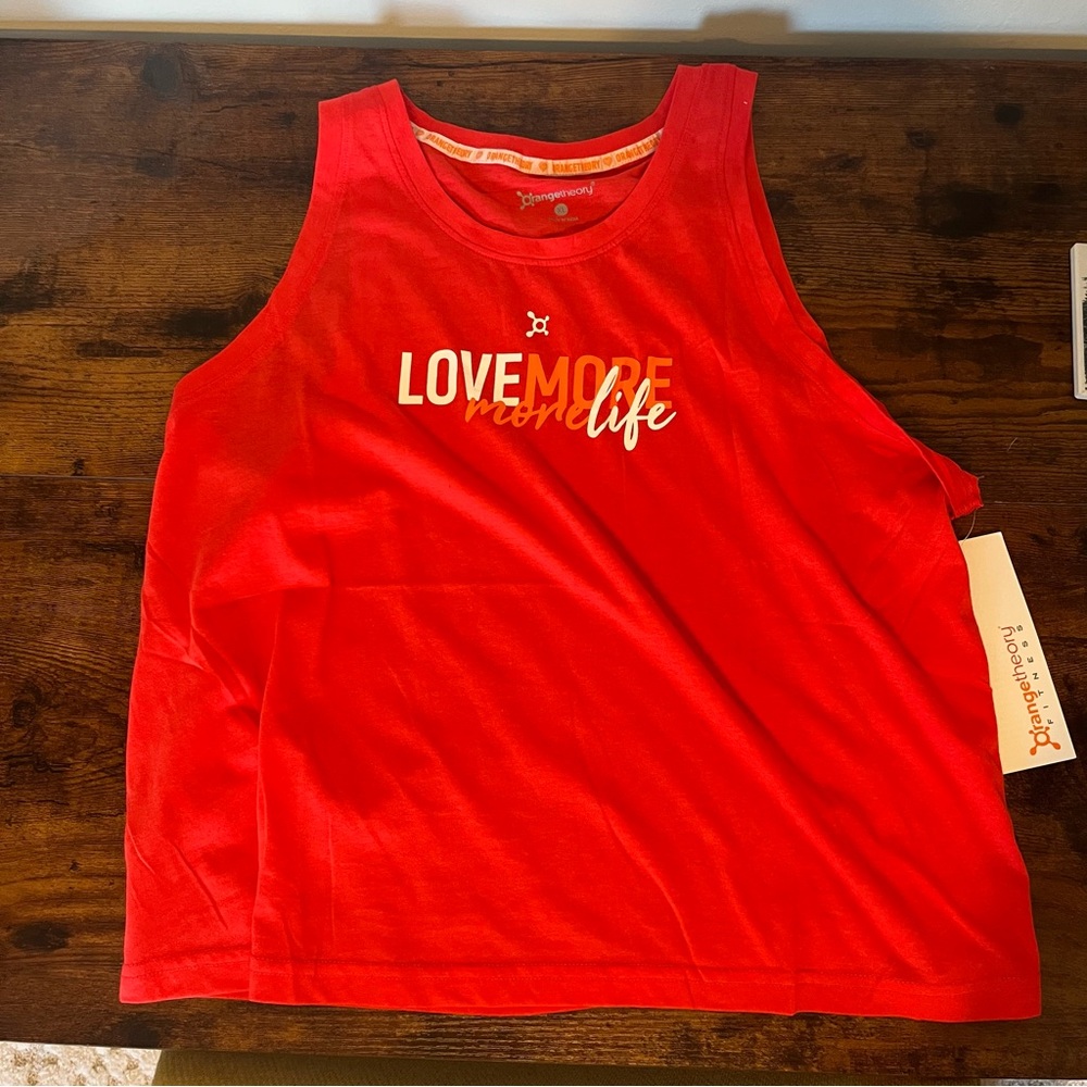 Orangetheory Crop Tank Top Womens XL Red Love More Life 1451963-84